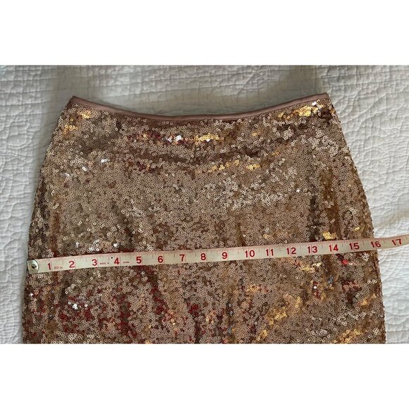 Lulus Sparkle Core Rose Gold Sequin Dazzle Maxi Skirt Formal Flare Lined Size S - Picture 6 of 14